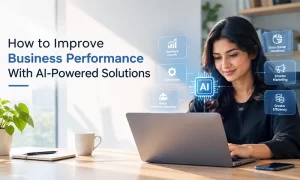 How to Improve Business Performance With AI-Powered Solutions AI-powered solutions helping Business Performance, efficiency, automation, and growth