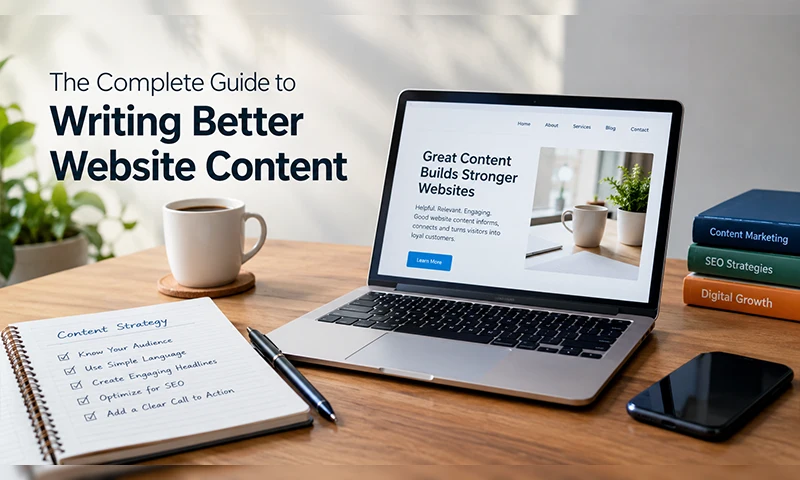The Complete Guide to Writing Better Website Content A professional guide to writing better website content with SEO tips, engaging headlines, and effective content writing strategies.